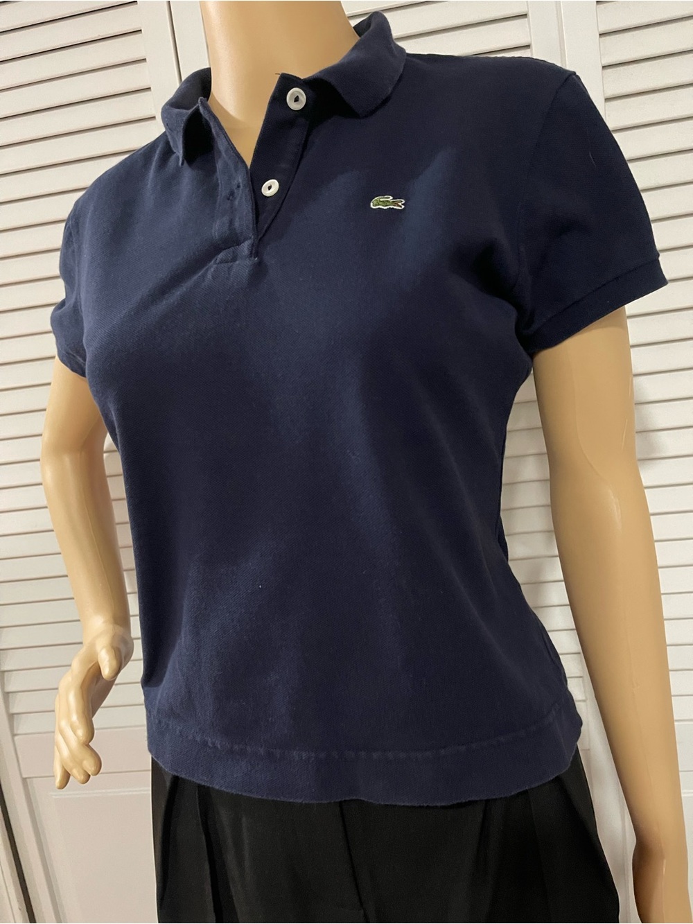 Lacoste Women's Navy Short Sleeve Polo with Crocodile Logo